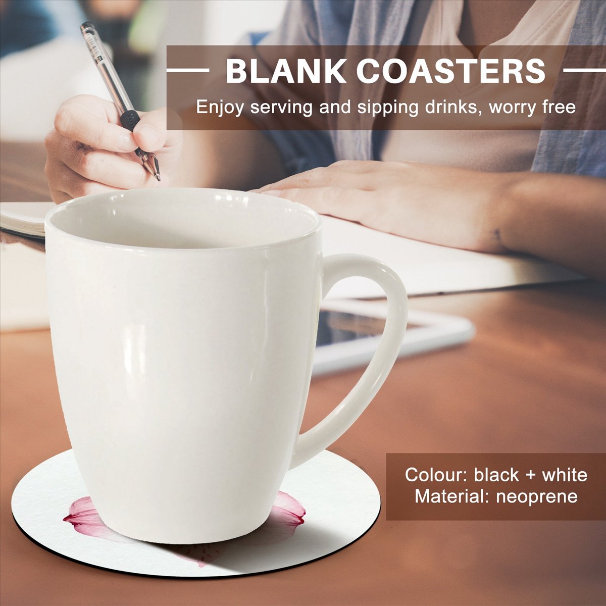 Coaster Sublimation Blank - KSOL Runde Sublimations-Untersetzer, Sublimations-Untersetzer zum Heißpressen,