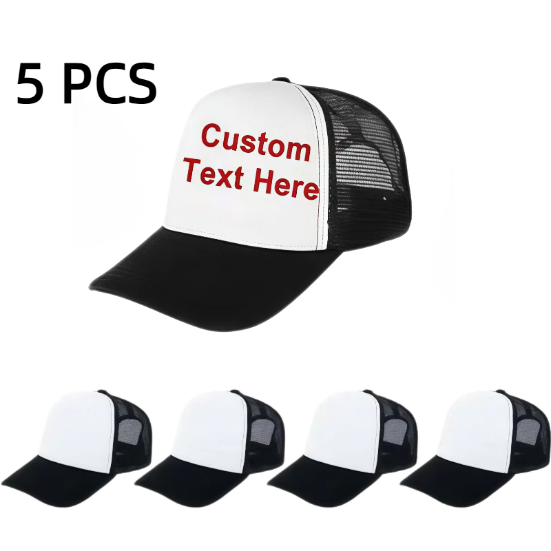 Hat Sublimation Blank - 5 Stück DIY Sublimations-Trucker-Caps, Blanko-Mesh-Baseballkappen aus