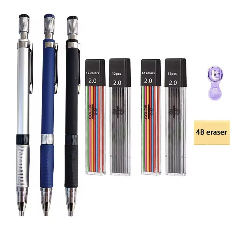 Staedtler Pencil Lumocolor - 2,0-mm-Druckbleistift-Set mit 2B-Schwarz-/Farbstiften zum Schreiben, Skizzieren,